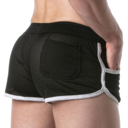 LEADER Short en mesh LOADED Noir-Banc